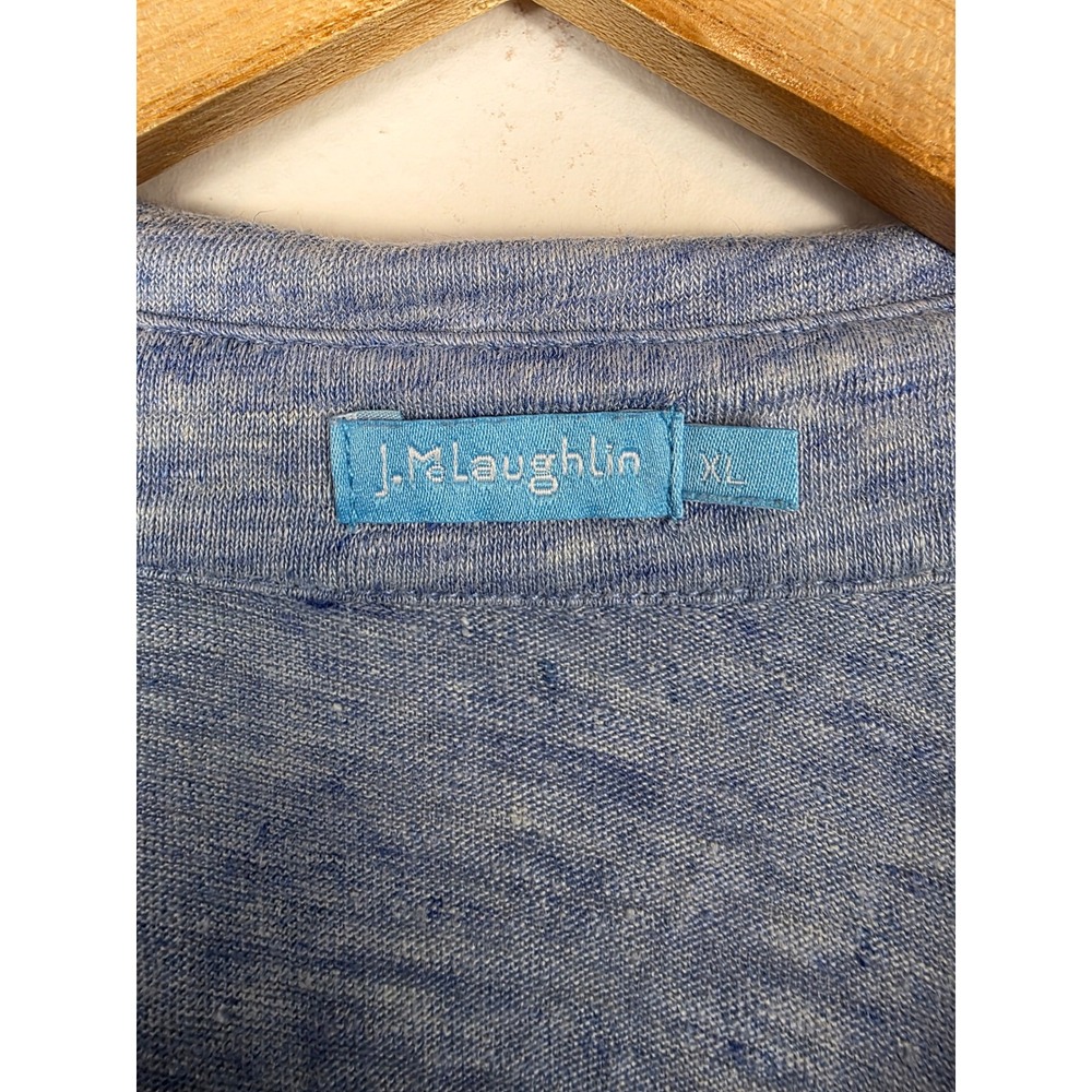 J.McLaughlin Women's Blue Linen Blend Button Down Long Sleeve‎ Top Shirt XL - Picture 6 of 7